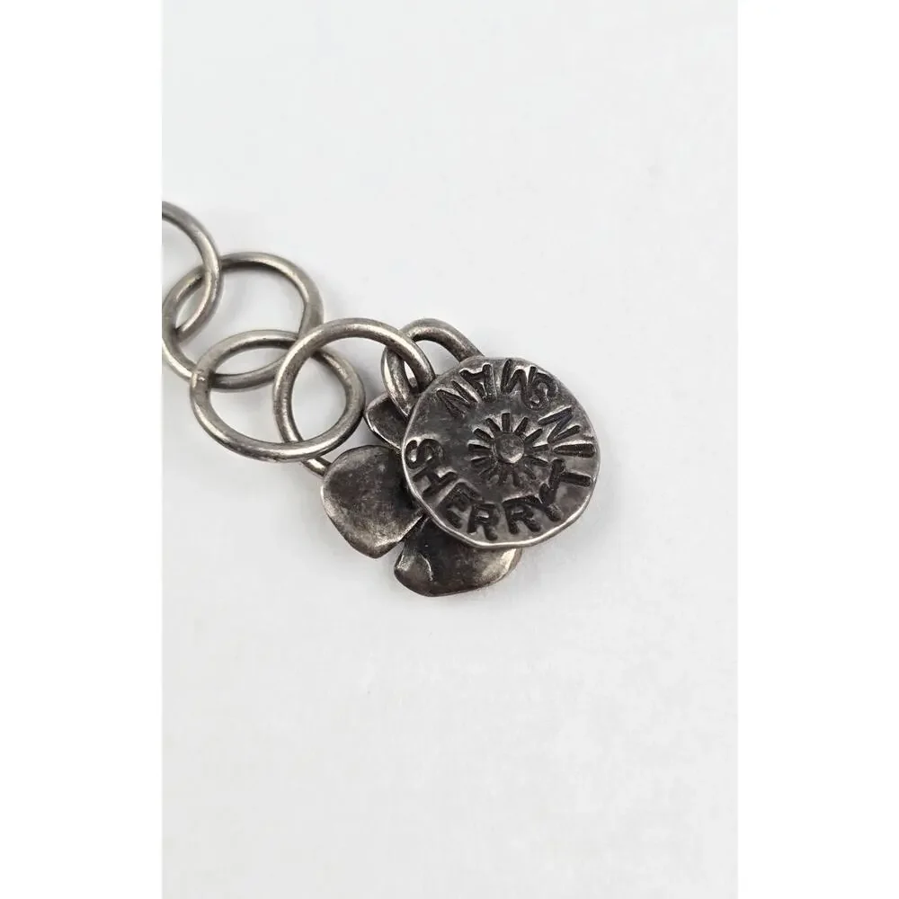 Sherry Tinsman sterling silver spiral discs bracelet 8.5